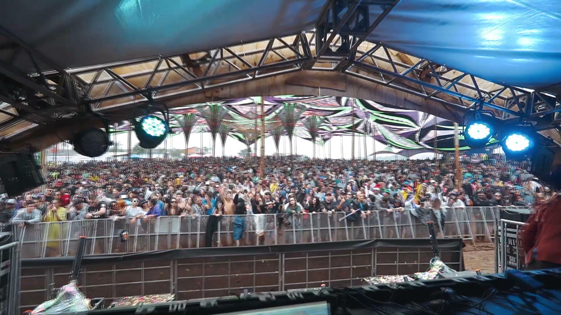 Large festival audience from stage