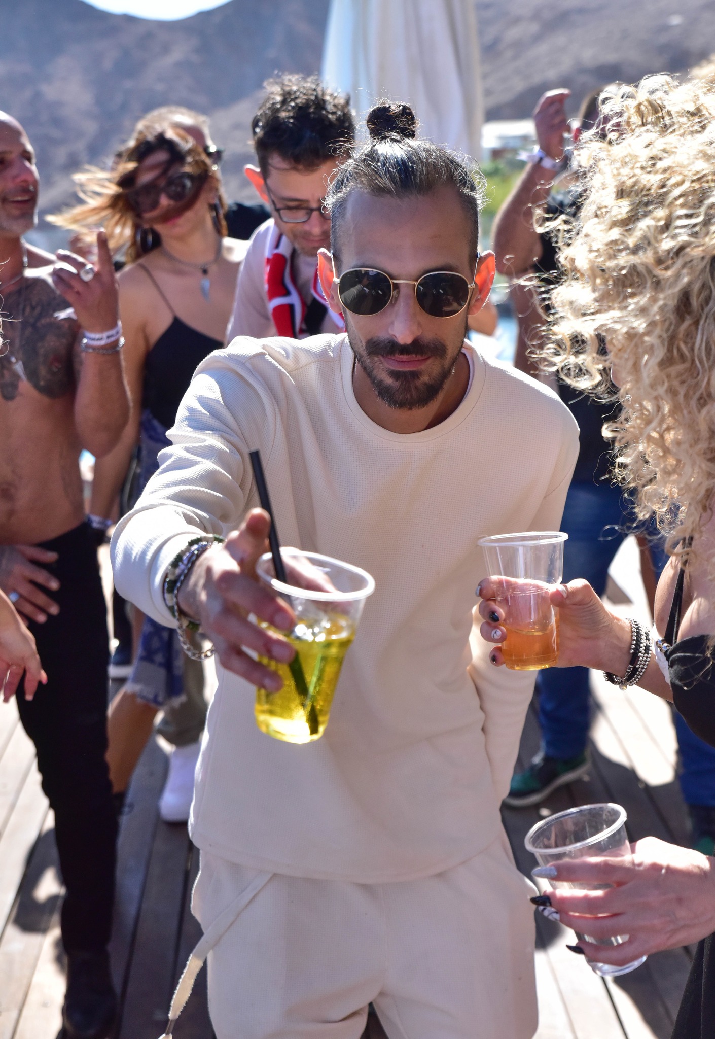 ShiBass with people at an Eilat event